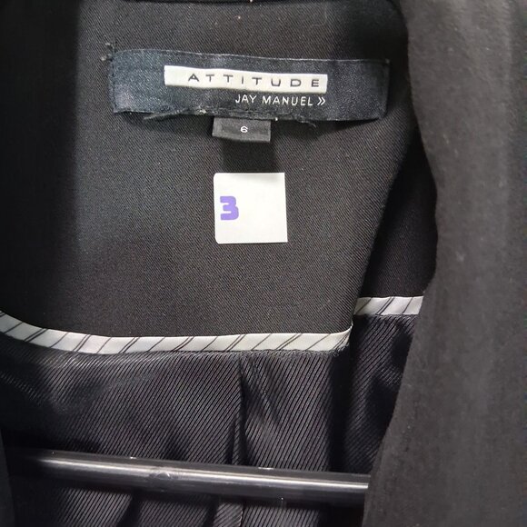 3. Attitude Jay Manuel Black Blazer in a size 6. - Picture 2 of 3